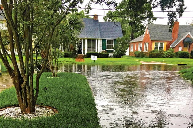 Moro and Riviera Streets flooded after an hour’s worth of rain May 31.