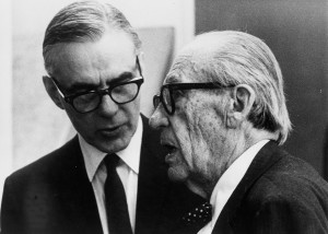 Leonard Currie with Walter Gropius