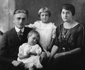 Second owners of 1880 Shadowlawn, the Reinhold family: Paul and Klare, with daughters June and Anne.