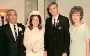 1968 wedding photo: Bob Ashley, Joyce and Malcolm Hanson, Betty Ashley